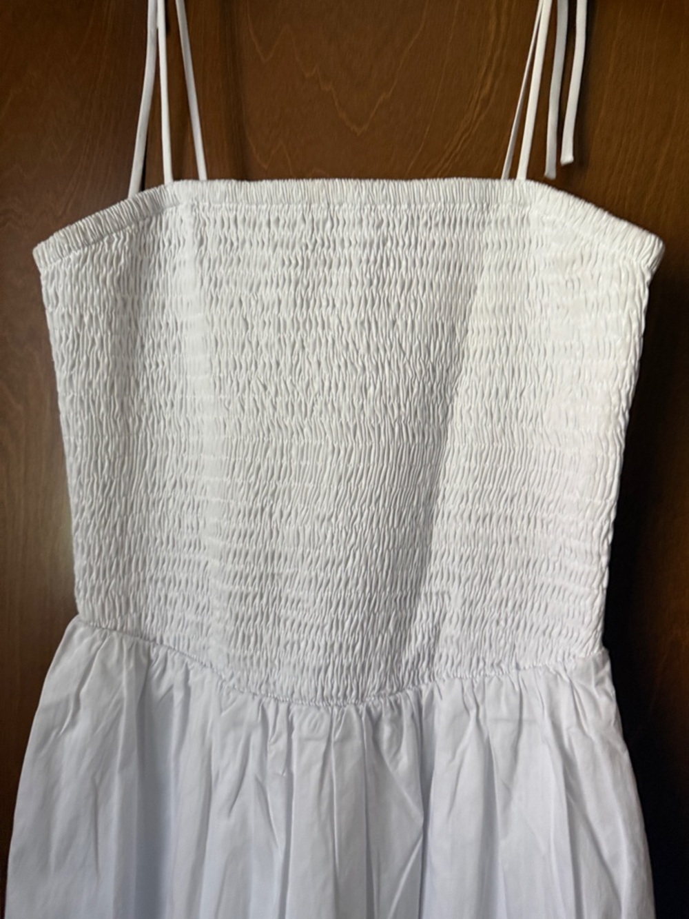 Astr White Smocked Midi Dress with Tie Straps - Picture 8 of 12